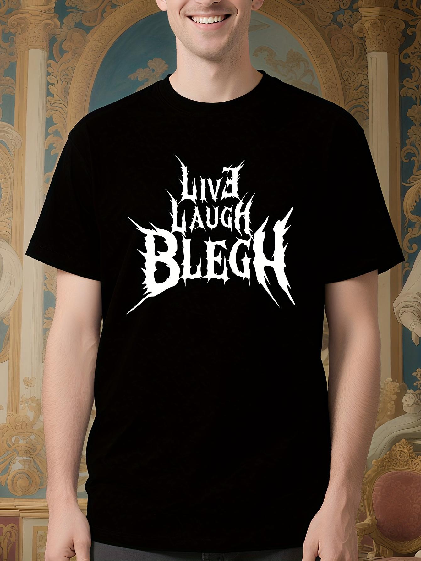 Heavy Metal Tshirt - Live Laugh Blegh Graphic Tee - Black... L