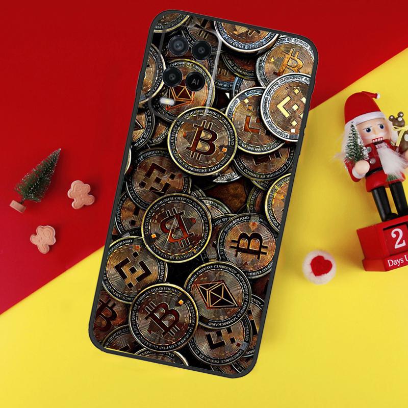 Bitcoin BTC Case For Oppo A78 A98 A18 A38 A58 A5 A6 Pro A54 A74 A94 A17 A57 A80 A60 A40 A96 A76 A16 A15