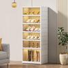 Fold & Lock Shoe Cabinet System - 6-Tier Collapsible Shoe Rack with Dust-Proof Doors, 12 Pair Space-Saving Storage