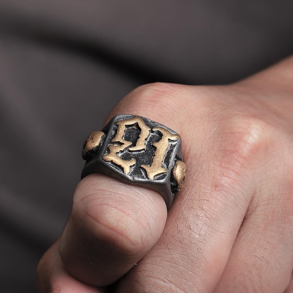 Vintage Skull Head Number 13 Men's Rings Retro Personalized Stainless Steel Jewelry For Women