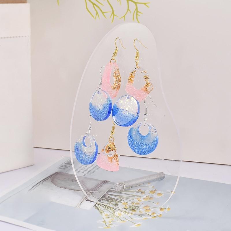 Shiny Glossy Silicone Resin Molds Geometry-shaped Earrings Mold DIY Keychain Pendant Jewelry Epoxy Resin Crafting Molds