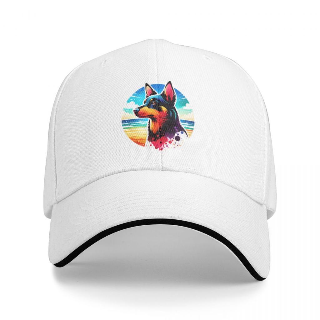 Australian Kelpie Beach Background Baseball Cap Golf Hat Man   Luxury Womens  Outlet 2025 Mens