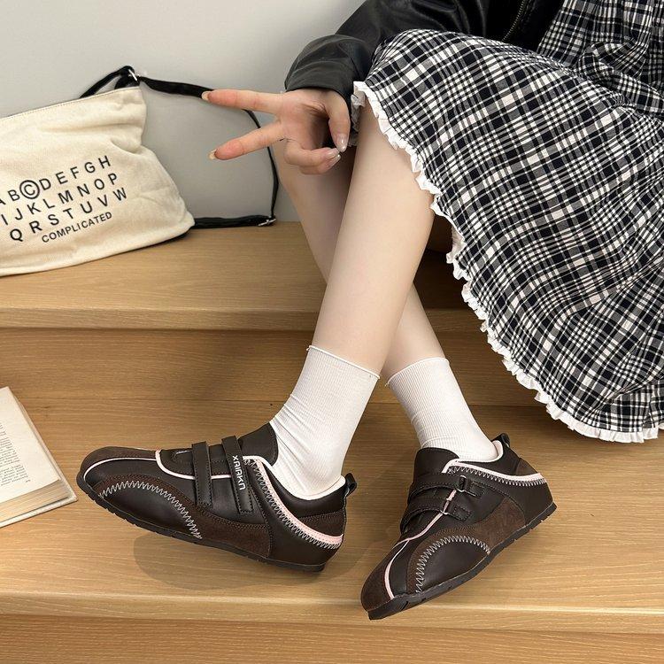 2025 autumn new flat-bottomed Dexun shoes Velcro light, fashionable and comfortable soft-soled versatile sports and leisure shoes