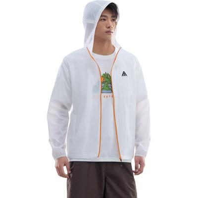 Anta Comfortable Casual Simple Hooded Loose Sports Zipper Breathable Jacket Men Jackets Pure-White 952526603-4