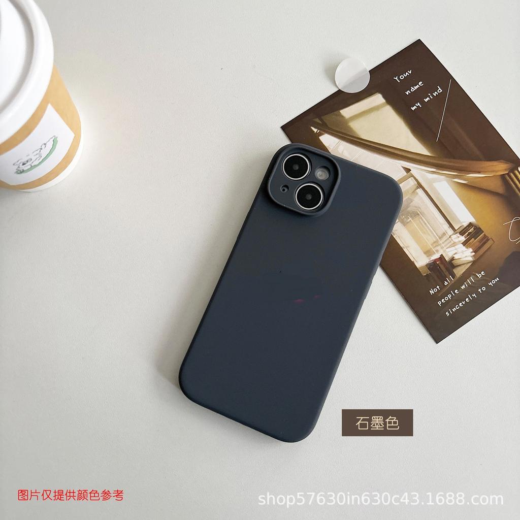 Applicable to Apple 16 solid silicone mobile phone case, all-inclusive anti-drop iPhone16Promax solid color simple protective case