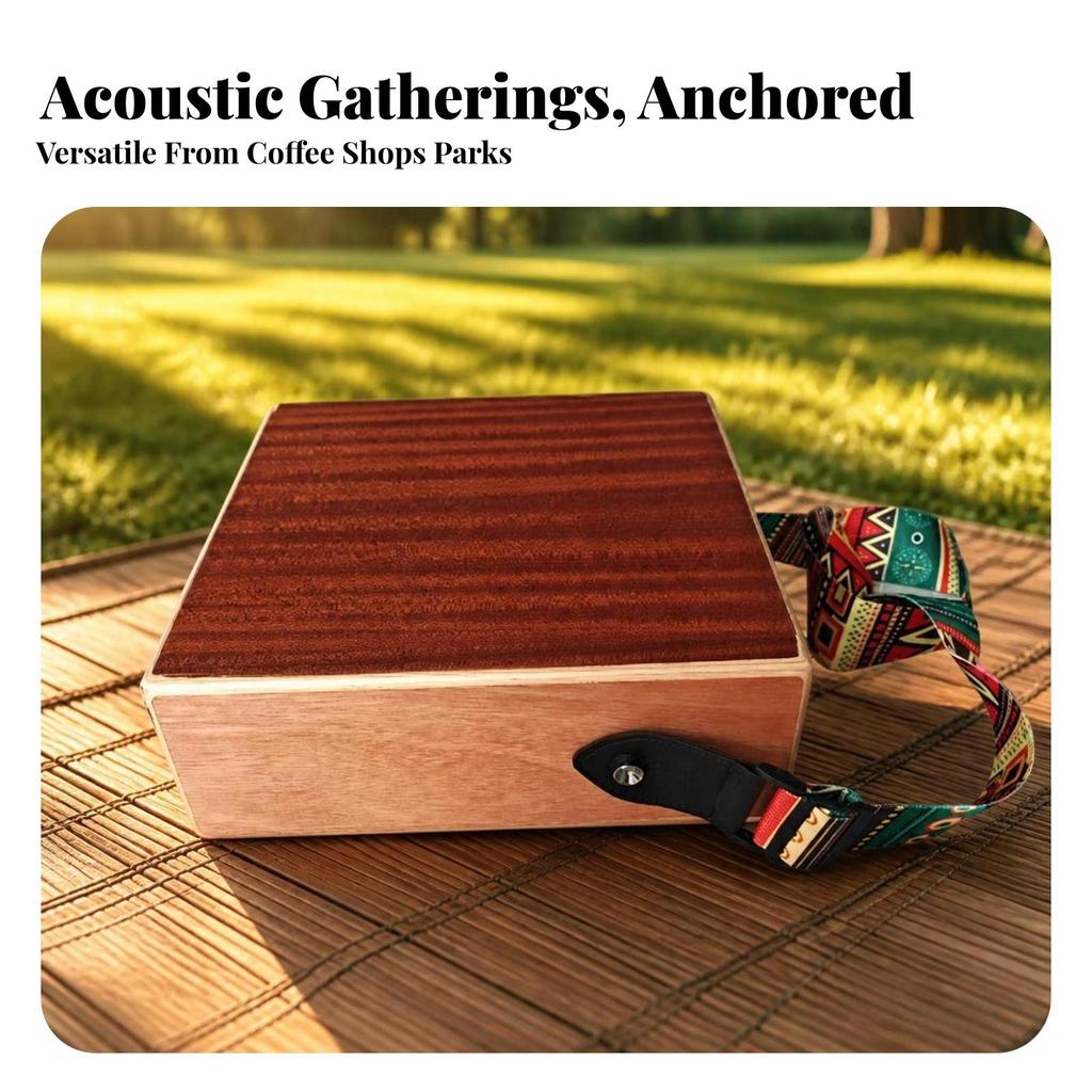 Box Drum Portable with Strap Compact for Acoustic Gatherings