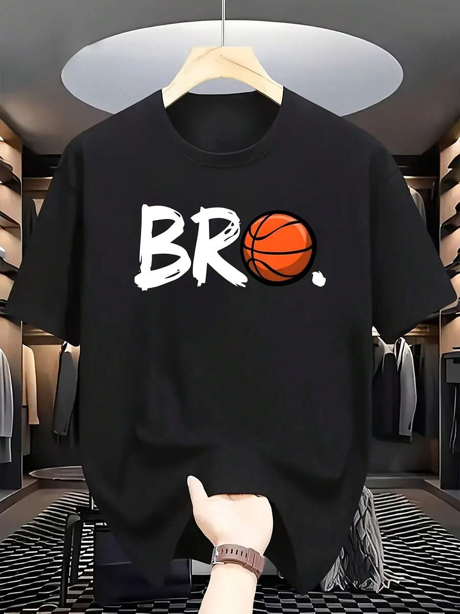Lightweight Polyester Unisex s Casual Summer Basketball Graphic T-Shirt S