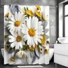 Daisy Shower Curtain, Bathroom Decorative Shower Curtain, Waterproof Shower Curtain with Hooks