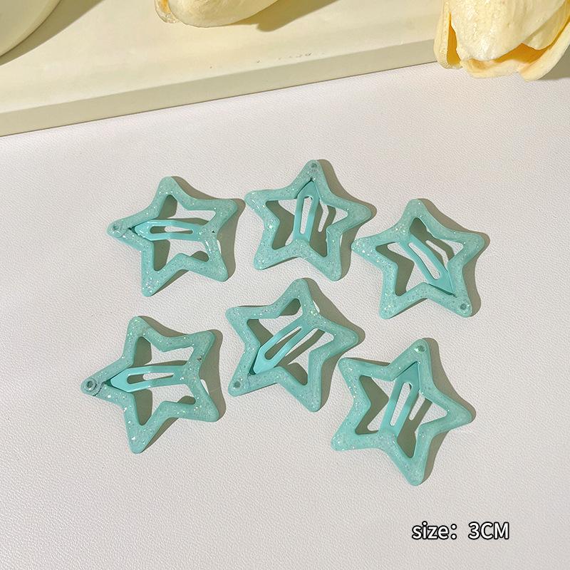 Y2K Dopamine Color Pentagram Small Hair Clip for Women & Kids - Cute Bangs & Side Hair Accessory