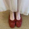 French bow shallow mouth Mary Jane women's shoes 2025 new Xiaoxiangfeng flat ballet shoes