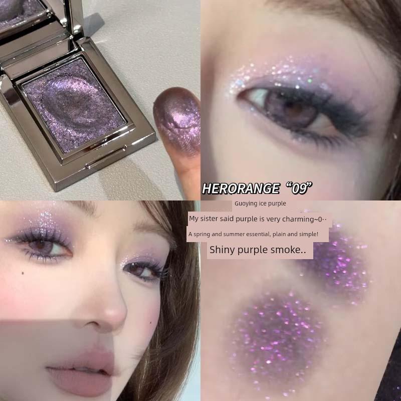 Single-Color Eyeshadow 2025 New Model Pearlescent Dazzling Chameleon Crushed Diamond Highlighter Mashed Potato Highlighter Smoky Eyeshadow Palette