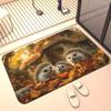 Autumn Forest Hedgehog Doormat - Absorbent Non-Slip Washable Rug for Bathroom , Bedroom & Living Room Decor