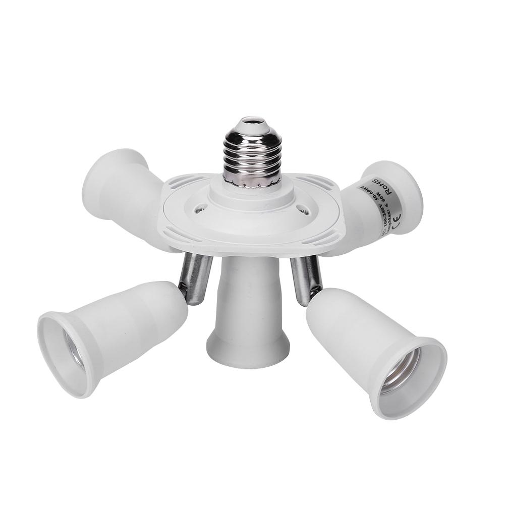 Adjustable E27 Splitter 34/5 Heads Lamp Base Extended LED Light Bulbs Socket Splitter Holder Adapter Converter Socket
