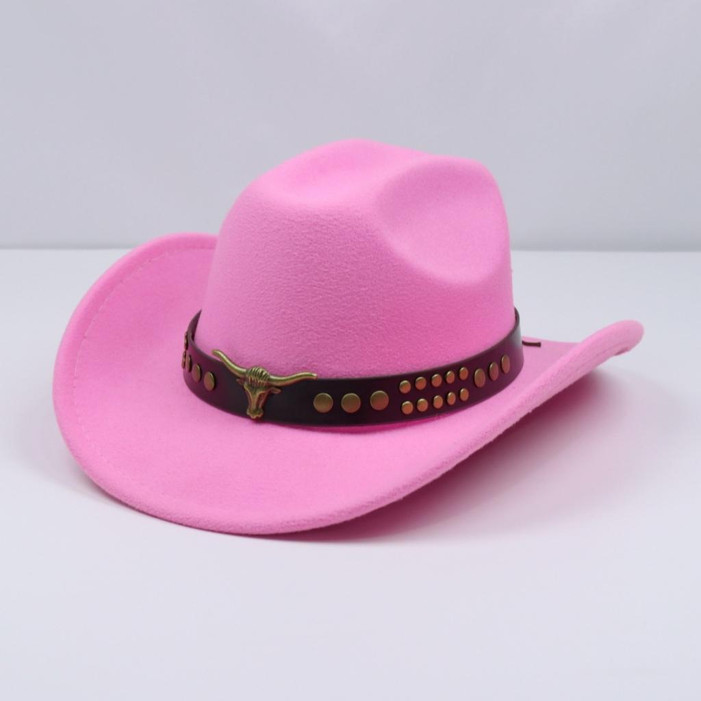 Popular cowhead jazz hat, vintage ethnic style wide-brimmed woolen hat, British gentleman's conical felt hat