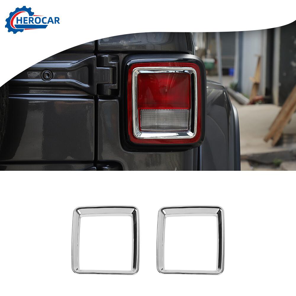 2x Chrome Rear Tail Light Lamp Guard Decor Trim Ring for Jeep Wrangler JL 2018+