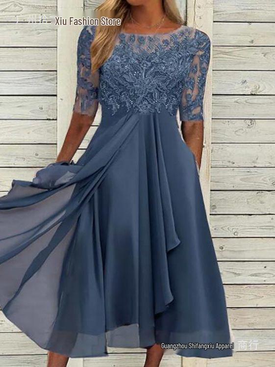 Lace Hollow-Out Long Dress