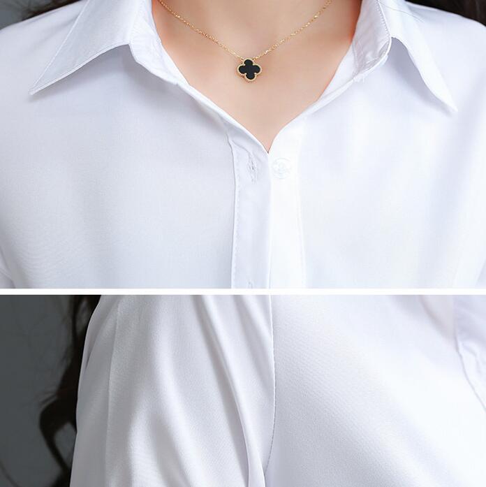 2024 Large Size Medium-length White Shirt Women Long-sleeved New Loose Shirt