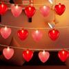 Battery Operated Heart Shaped LED String Lights LED Valentines Day Decor  Indoor Outdoor Use