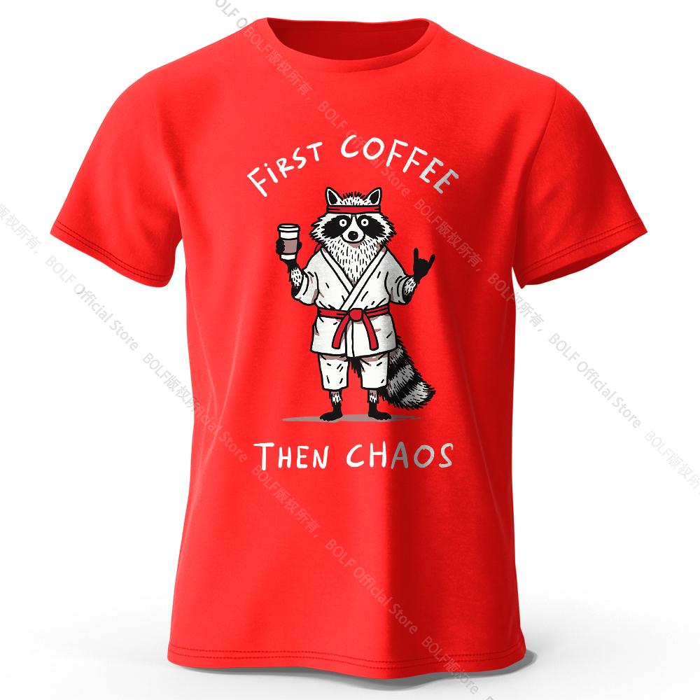 Men's First Coffee Printed T-Shirt 100% Cotton Oversized Morning Graphic Tees for Women Summer Tops Cafe Streetwear