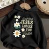 Kids Daisy Smiley Face Hoodie Cute Flower Graphic Print Vintage Pullover Sweatshirt Boys Girls Casual Streetwear Spring Autumn