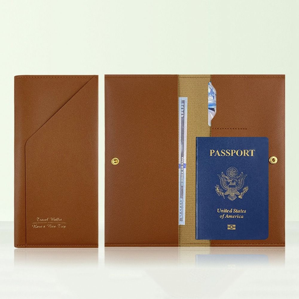 Travel Wallet PU Leather Passport Cover Travel Accessories Ticket Holder Passport Clip  Women