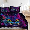 3pcs Art Cat Print Cover Set Ultra Soft, Breathable, and Comfortable Bedding with Stylish Design for Bedroom and Guest Room Decor 1 Cover and 2 M