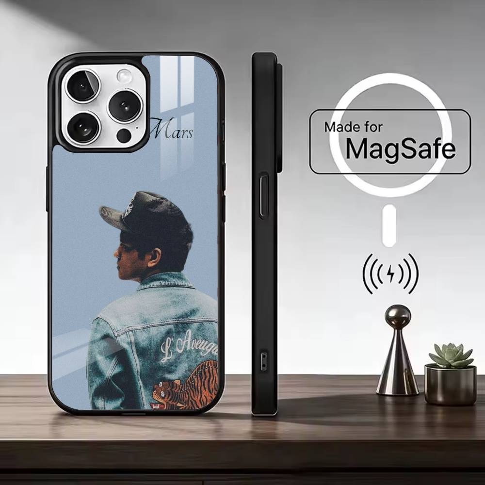 Singer Bruno M-Mars For Magsafe Phone Case for iPhone 17 16 15 14 13 12 11 Series Wireless Charging
