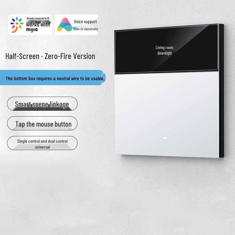

Mijia APP Smart Switch with integrated custom text screen display, supporting Xiao Ai voice control.