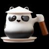 TLAKEHO Panda Tea Infuser Ceramic Mug with Coaster