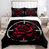 3pcs Anime Rose Design Bedding Set - Includes One Quilt Cover and Two Pillowcases (No Core) - Perfect for Bedroom and Guest Room Decoration,