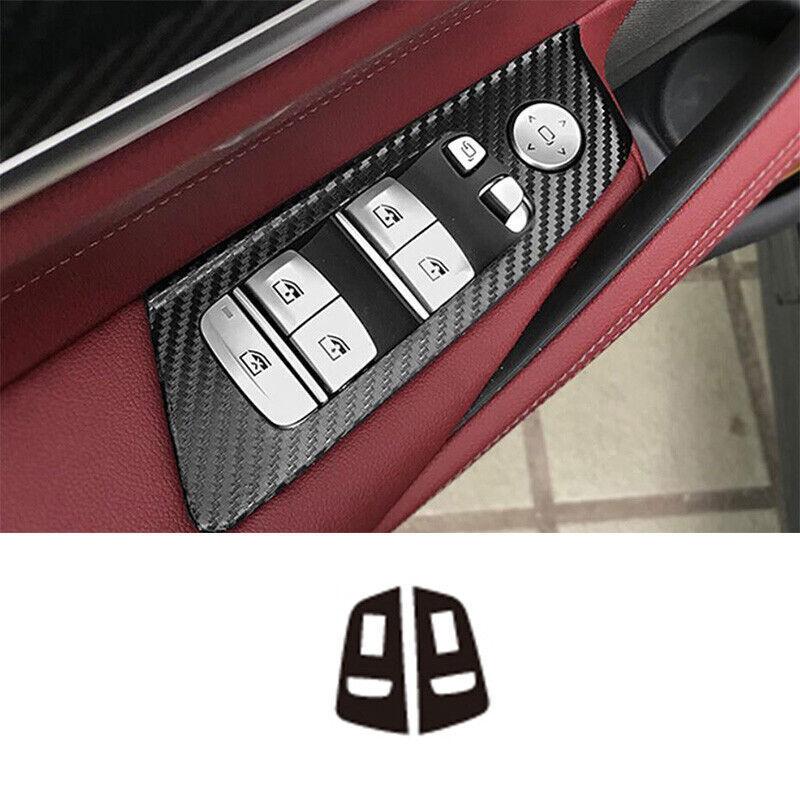 For BMW 5 Series 18-22 Carbon Fiber Sticker Window Switch Button Garnish Trim