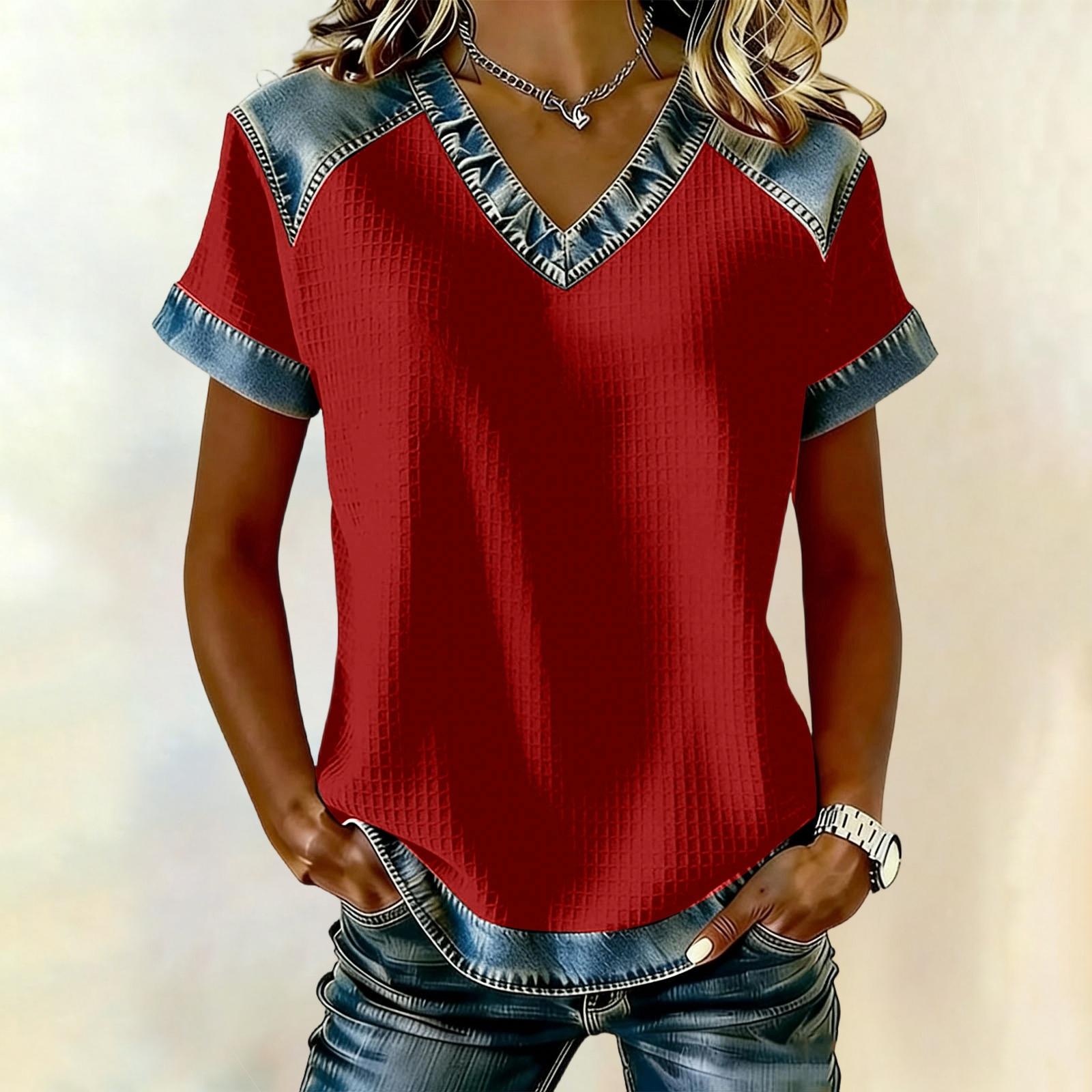 Женская модная повседневная однотонная блузка M красный