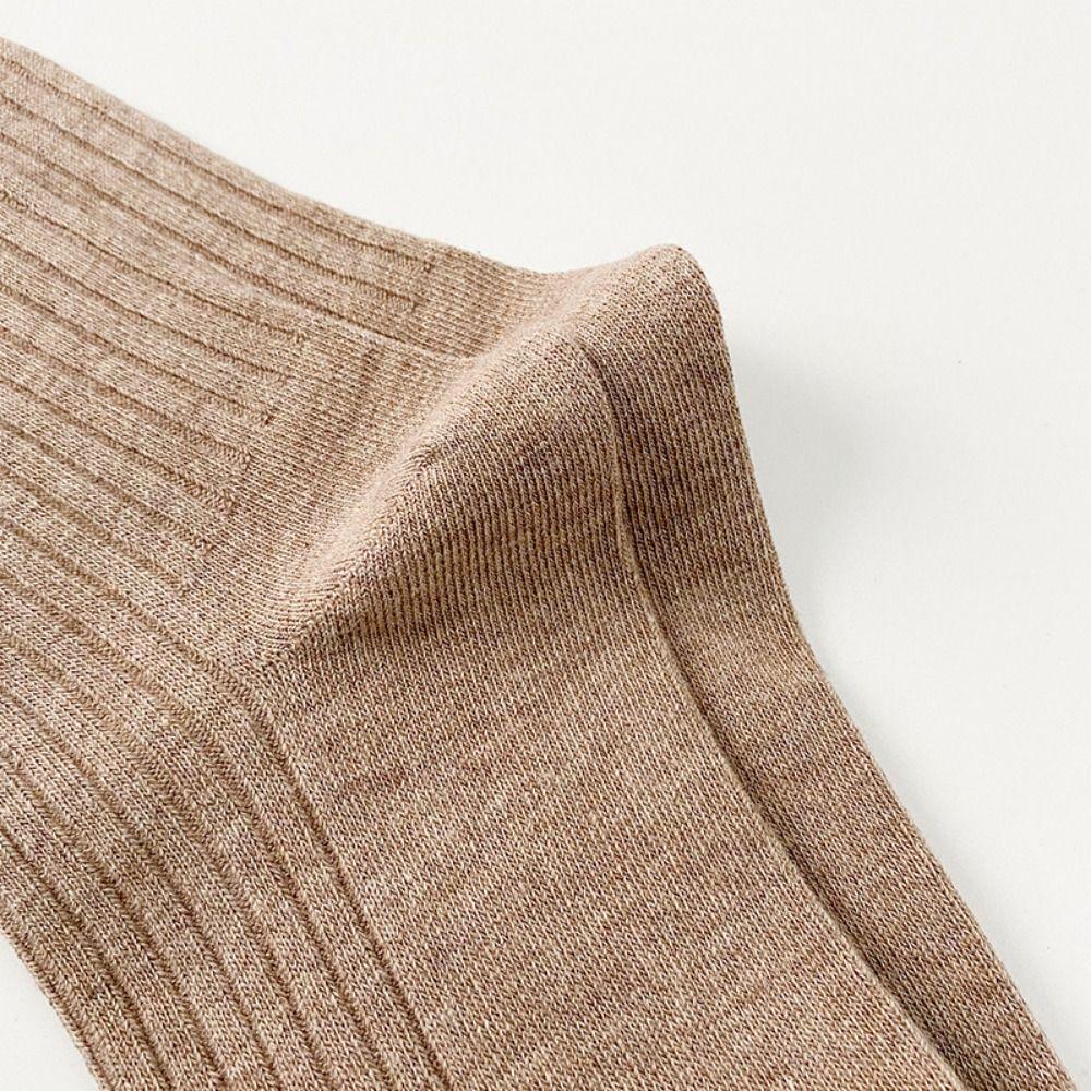 Solid Color Women Stockings Autumn Winter Long Knee High Socks Retro Soft Warm Socks