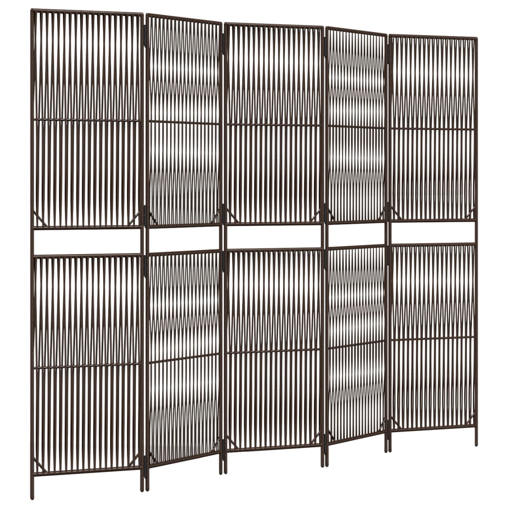 Vidaxl 5-Panel Screen, Brown, Poly Rattan