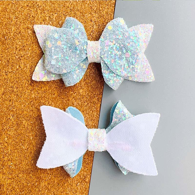 1 шт. Двухцветный блестящий бант-аксессуар для волос для детей Сладкий розовый бант Детские аксессуары для волос