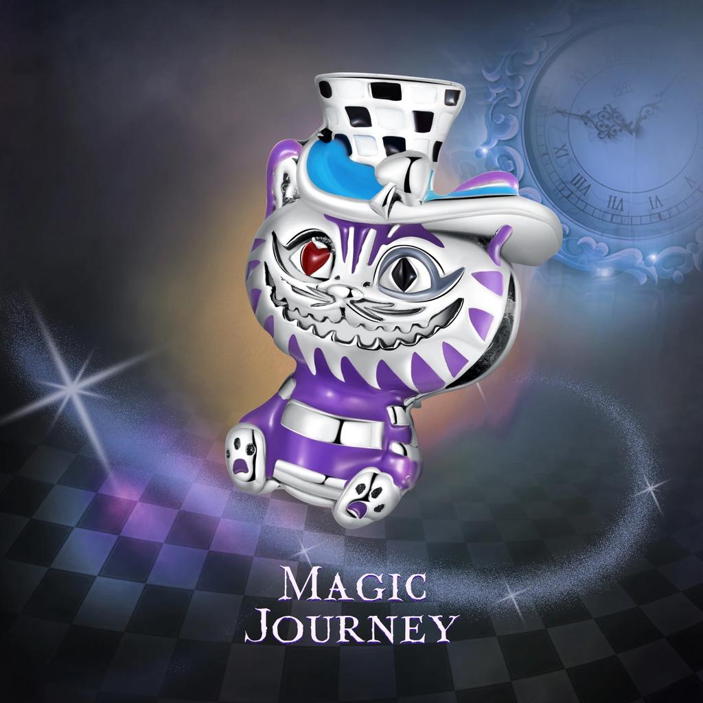 100% 925 Sterling Silver Fashion Colorful Magic Cat Charms Beads for Women Fit Original DIY Bracelet Necklace Fine Jewelry