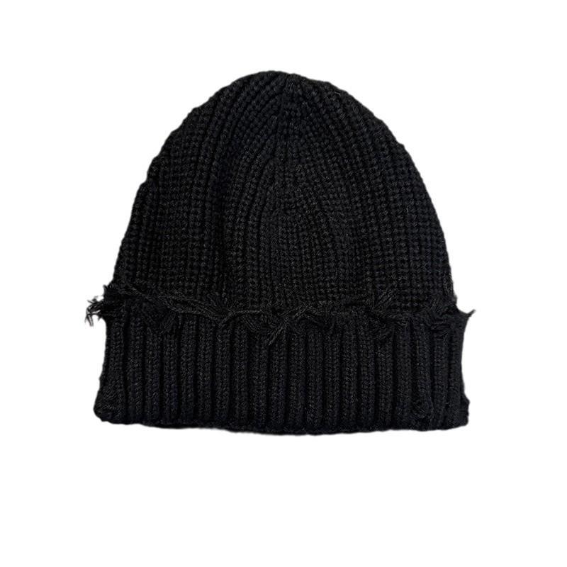 Knitted Color Solid Cap Winter Street Style Warm Beanie Hat For Casual Wear
