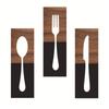 Fork Spoon Knive Kitchen Decors Sign Wooden Utensils Kitchen Wall Decors Wall Sculpture for Farmhouse Home Decorations
