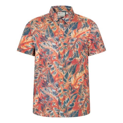 Mountain Warehouse Camicia da uomo a maniche corte con foglie tropicali