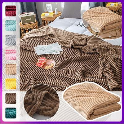 New Flannel Fleece Blanket Milk Velvet Blanket Nap Blanket Office Sofa Cover Blanket Summer Air Conditioning Blanket