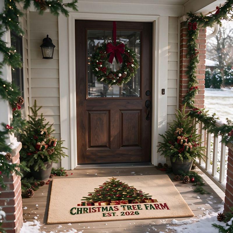 Christmas Welcome Doormat, Soft, Non-Slip Porch and Entryway Rug, Decorative Entryway Mat, Home Decor