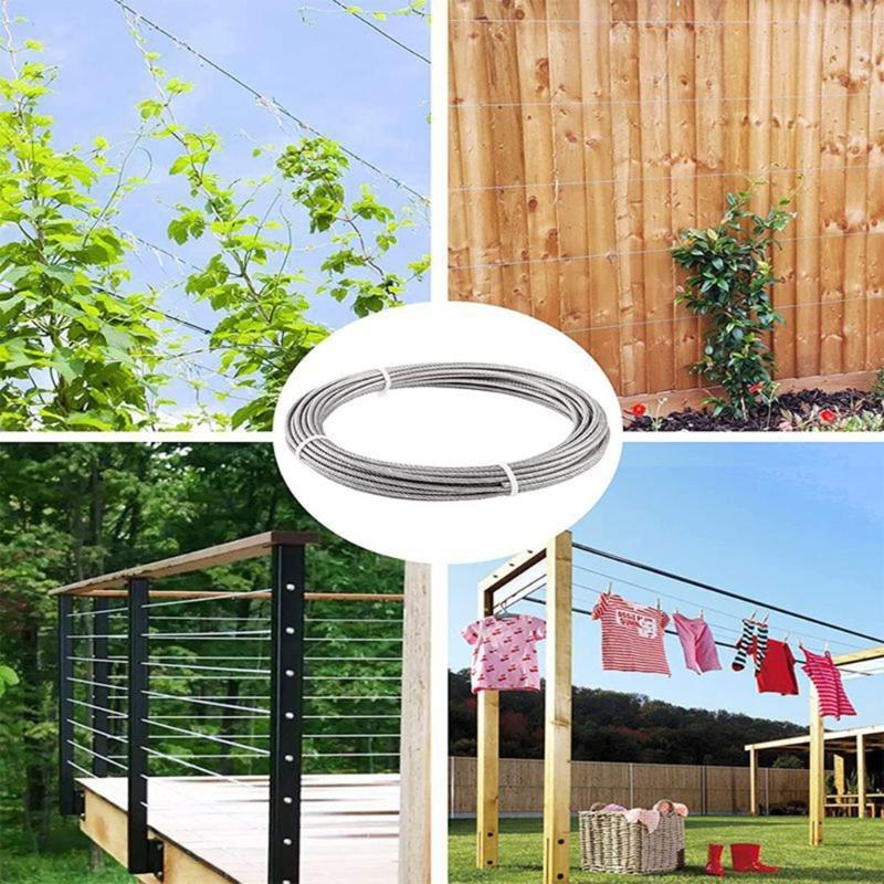 1Set 5m Wire Rope Cable with Hooks Kit DIY Tool Accessory Household for Plant Curtain Outdoor Chandeliers Tool