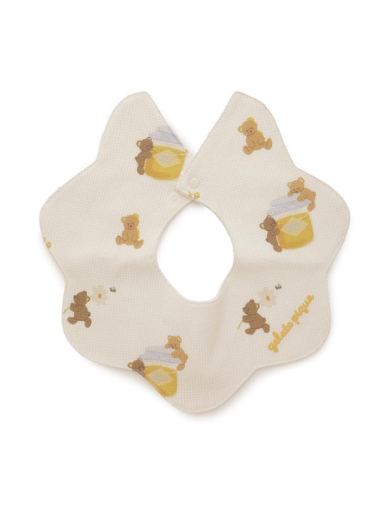 Gelato Pique Baby Honey Bear Print Bib PBGG254466 OWHT F