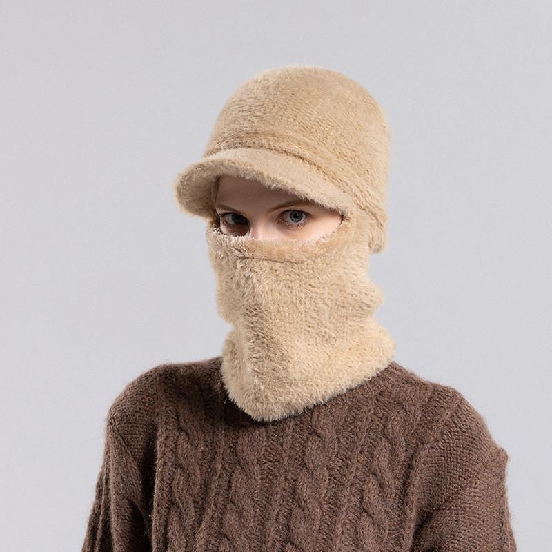 Winter Knit Hat With Face Mask And Ear Cover For Womens Cold Weather Comfort