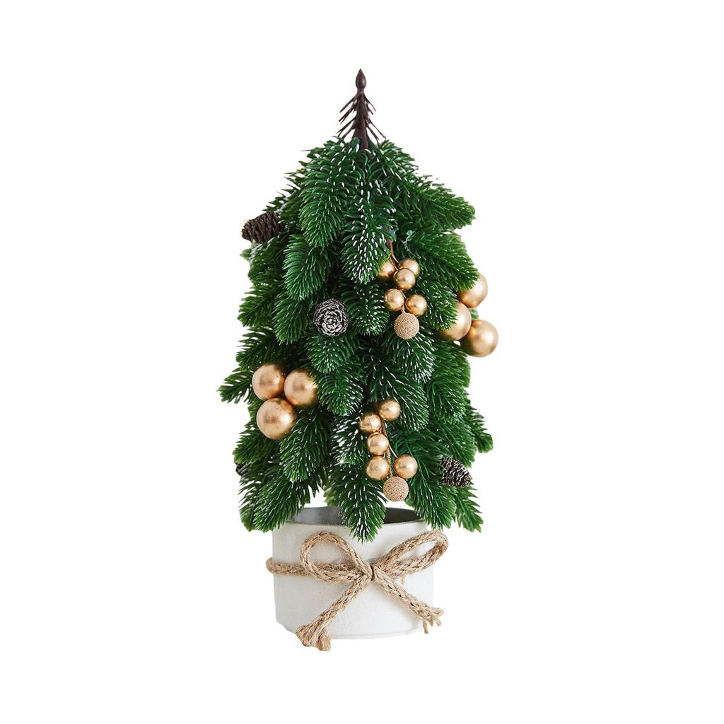 Christmas Decorations: Desktop Christmas Tree, Small Potted Plant, Nobetasone For The Living Room.