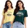 Cotton Breathable Summer Graphic Printed Round Neck Casual Wear T-shirt Combo 2