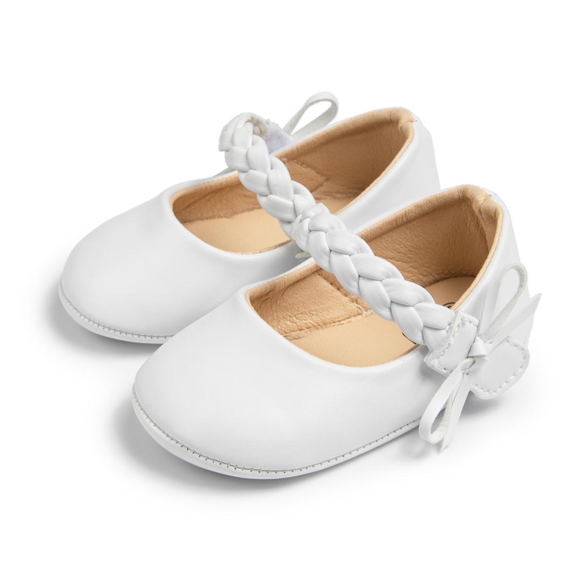 Versatile Bow Princess Shoes - PU Leather, Soft Sole, Baby Walking Shoes