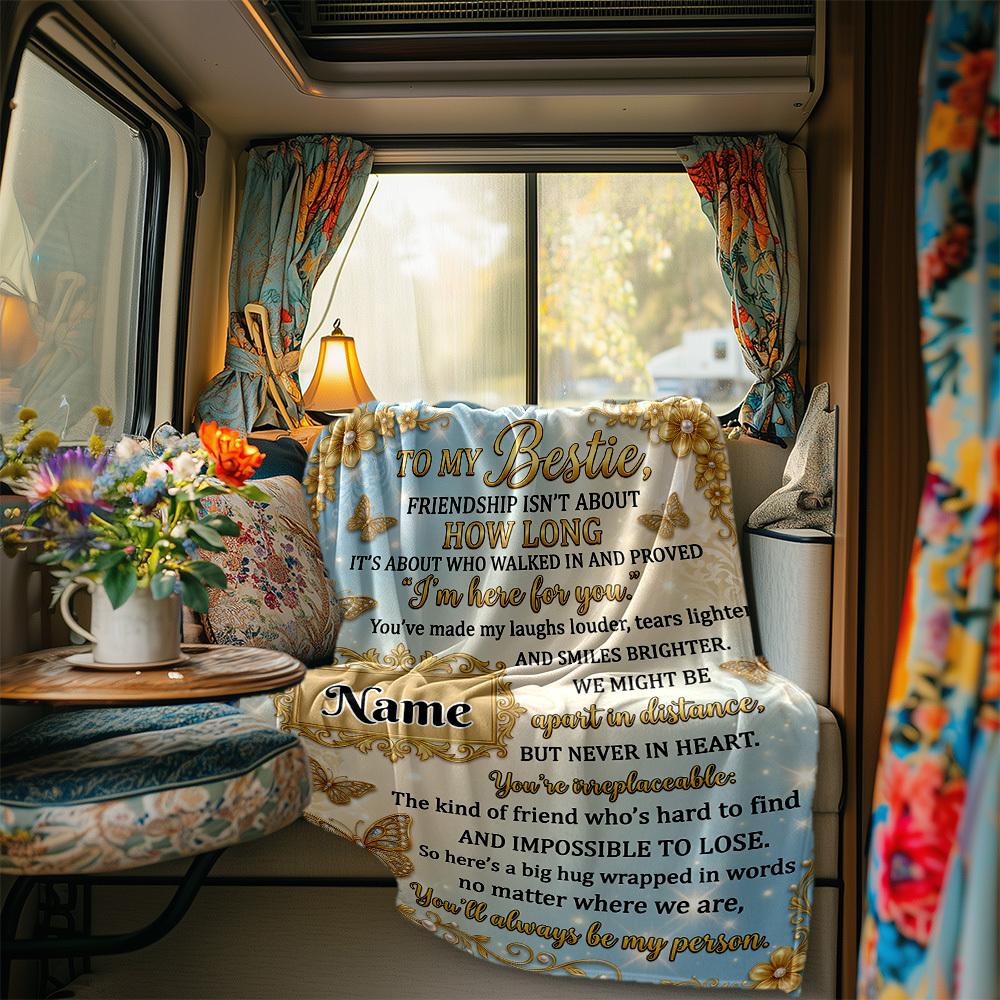 Friendship Endures Distance Blanket Personalized Name Soft Comfortable Stylish Blanket Car Blanket Perfect For Travel Camping Outdoor Home Suitable