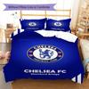 Soccer Chelsea F C Pattern Bedding Set Quilt Cover Pillowcase Home Decor Gift (1 * Duvet Cover + 2 * Pillowcase, Without Core)