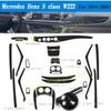 car-Styling 5D Carbon Fiber Car Interior Center Console Color Change Molding Stickers Decals For Benz S class W222 2014-